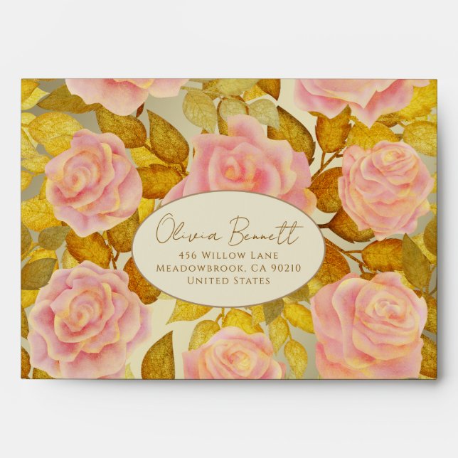 Golden Rose Elegance Envelope (Front)