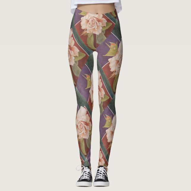 GOLDEN ROSE | FLORAL LEGGINGS (Front)