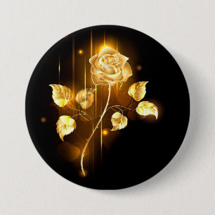 Golden rose ( gold rose ) 3 inch round button