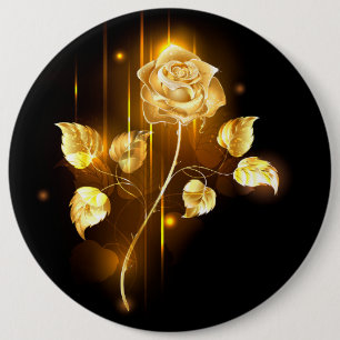 Golden rose ( gold rose ) 6 inch round button