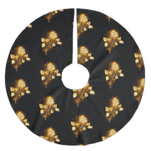Golden rose ( gold rose ) brushed polyester tree skirt