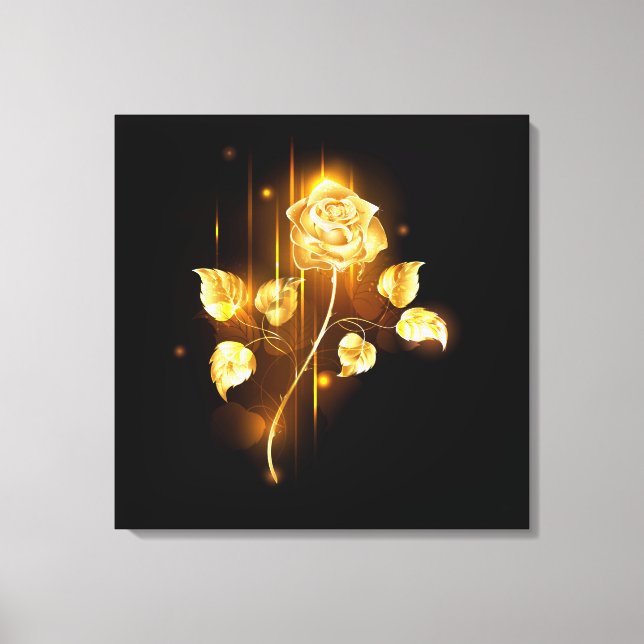 Golden rose ( gold rose ) canvas print (Front)