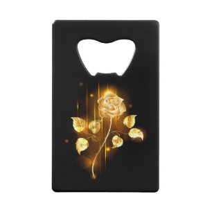 Golden rose ( gold rose ) credit card bottle opener