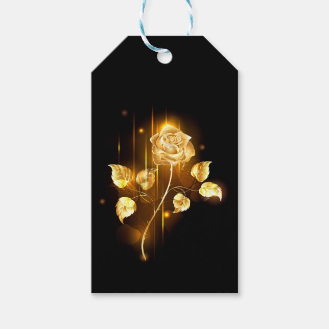 Golden rose ( gold rose ) gift tags (Front)