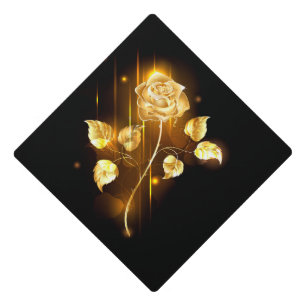 Golden rose ( gold rose ) graduation cap topper