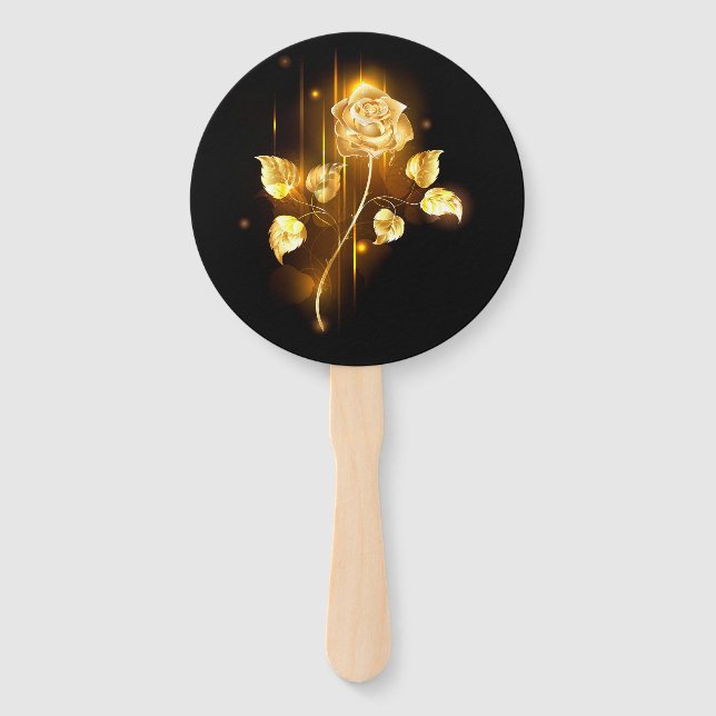 Golden rose ( gold rose ) hand fan (Front)