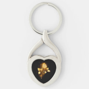 Golden rose ( gold rose ) keychain