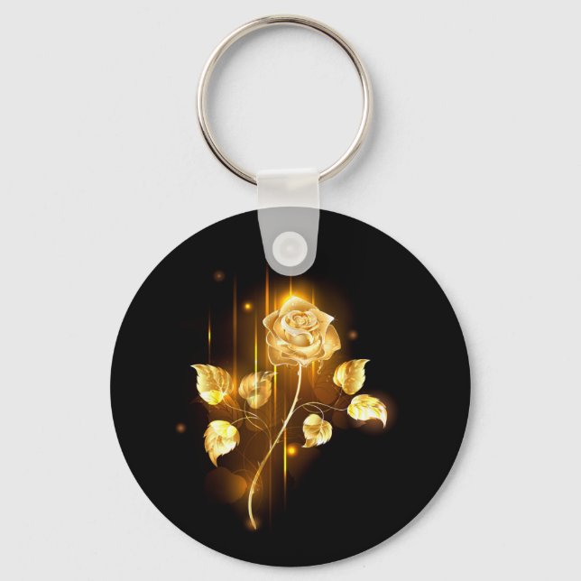 Golden rose ( gold rose ) keychain (Front)