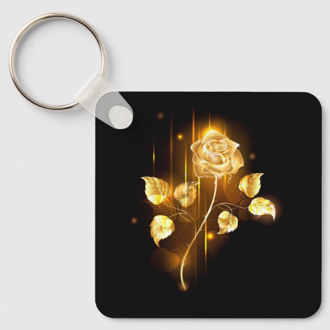 Golden rose ( gold rose ) keychain (Front)