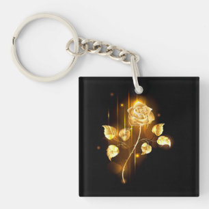 Golden rose ( gold rose ) keychain
