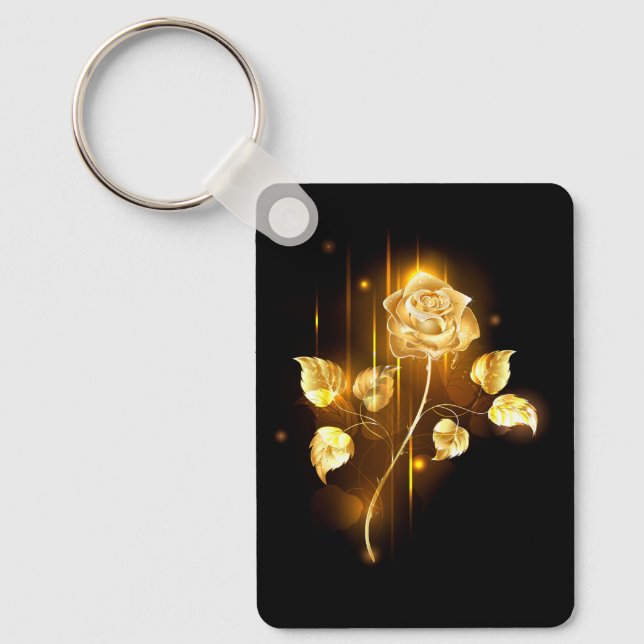Golden rose ( gold rose ) keychain (Front)