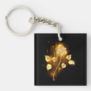 Golden rose ( gold rose ) keychain