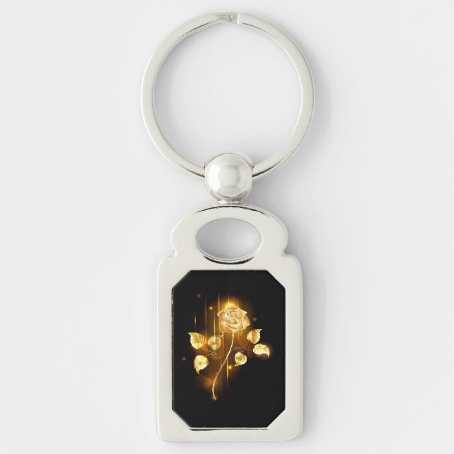 Golden rose ( gold rose ) keychain (Front)