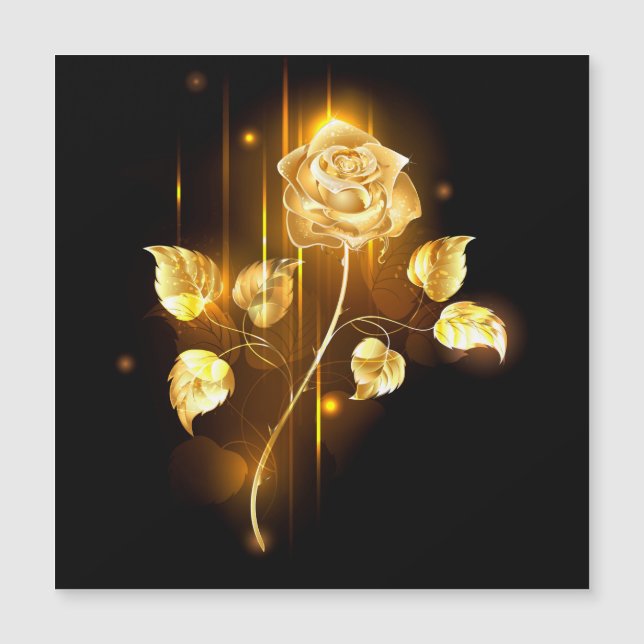 Golden rose ( gold rose ) magnetic invitation (Front)