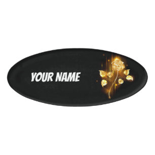 Golden rose ( gold rose ) name tag