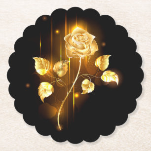 Golden rose ( gold rose ) paper coaster