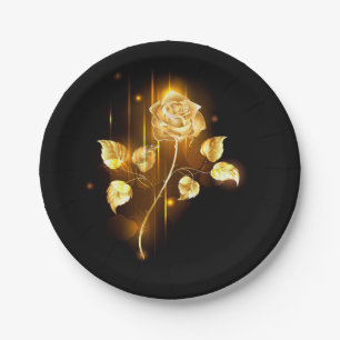 Golden rose ( gold rose ) paper plate
