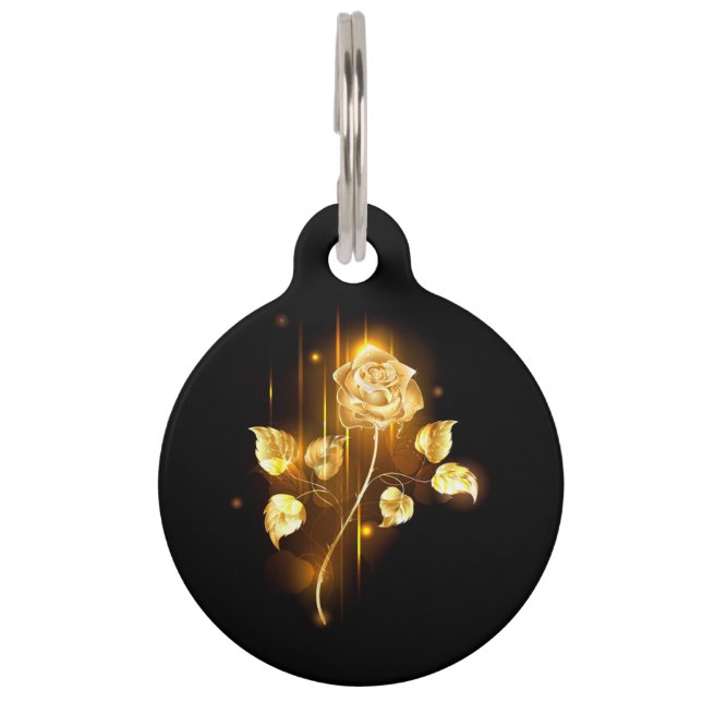 Golden rose ( gold rose ) pet tag (Front)