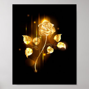 Golden rose ( gold rose ) poster