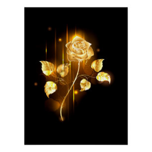 Golden rose ( gold rose ) poster