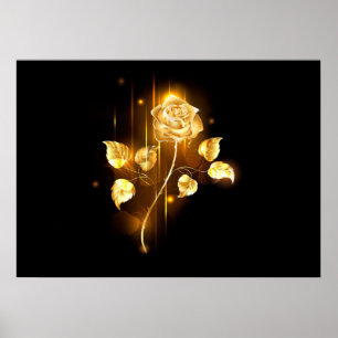 Golden rose ( gold rose ) poster