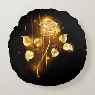 Golden rose ( gold rose ) round pillow