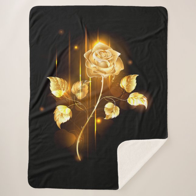 Golden rose ( gold rose ) sherpa blanket (Front)