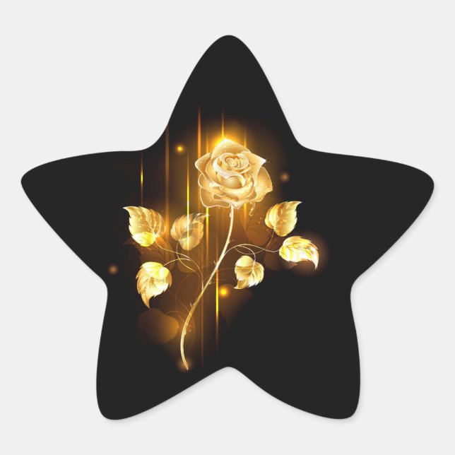 Golden rose ( gold rose ) star sticker (Front)