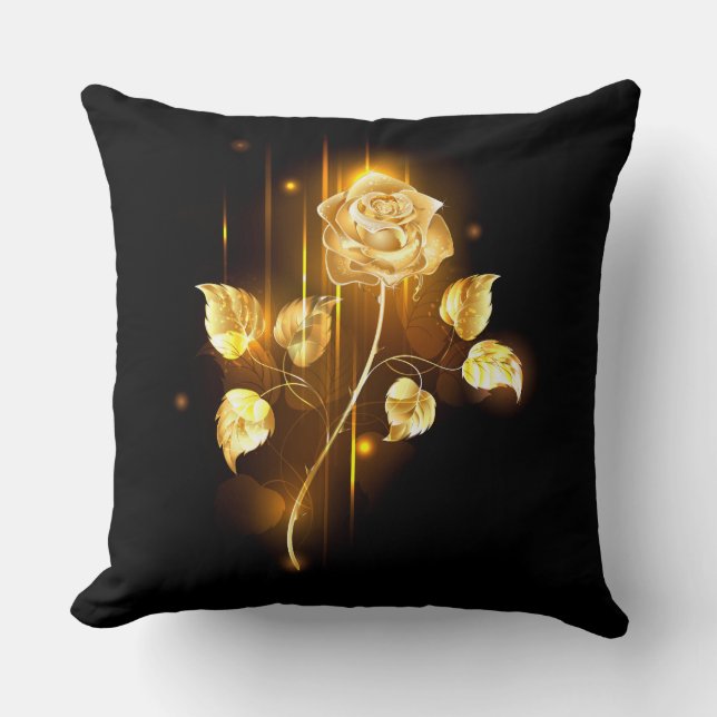Golden rose ( gold rose ) throw pillow (Front)