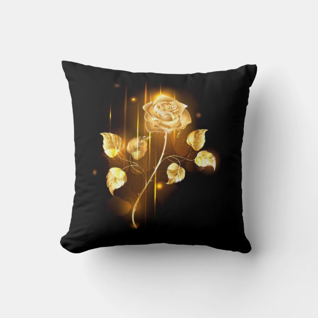 Golden rose ( gold rose ) throw pillow (Front)