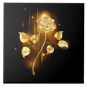 Golden rose ( gold rose ) tile