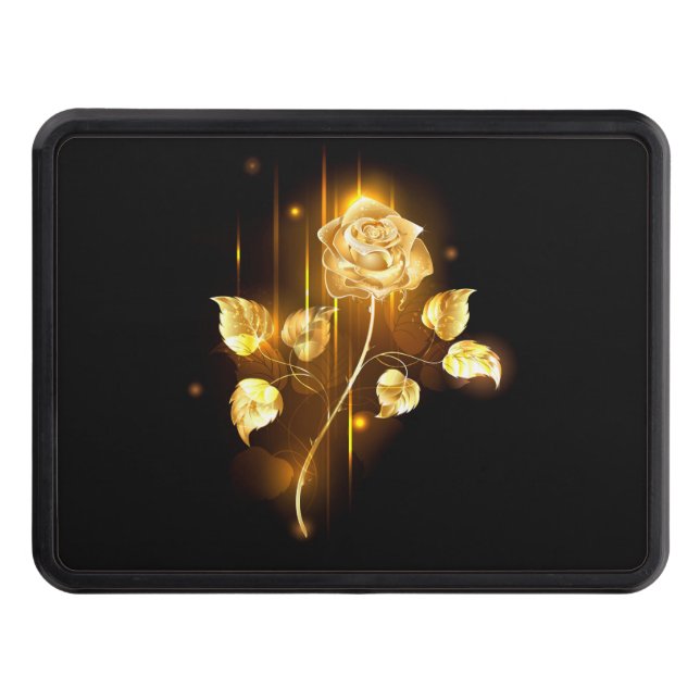 Golden rose ( gold rose ) trailer hitch cover (Front)