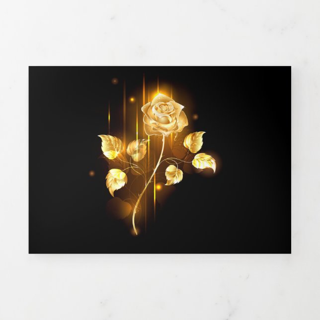 Golden rose ( gold rose ) Tri-Fold announcement (Cover)