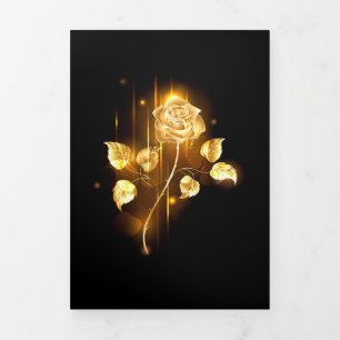 Golden rose ( gold rose ) Tri-Fold invitation