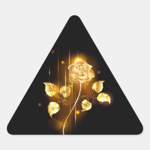 Golden rose ( gold rose ) triangle sticker