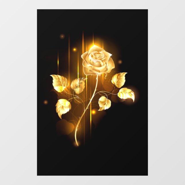 Golden rose ( gold rose ) window cling (Sheet)