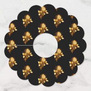 Golden rose ( gold rose ) wine glass tag