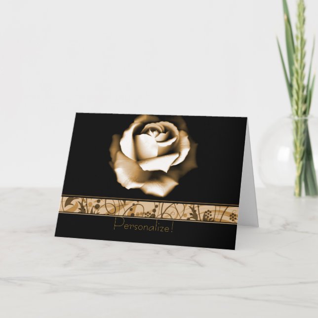 Golden Rose Greeting Card (Front)