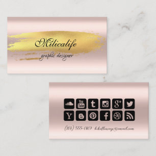 Golden rose modern graphic designer business card