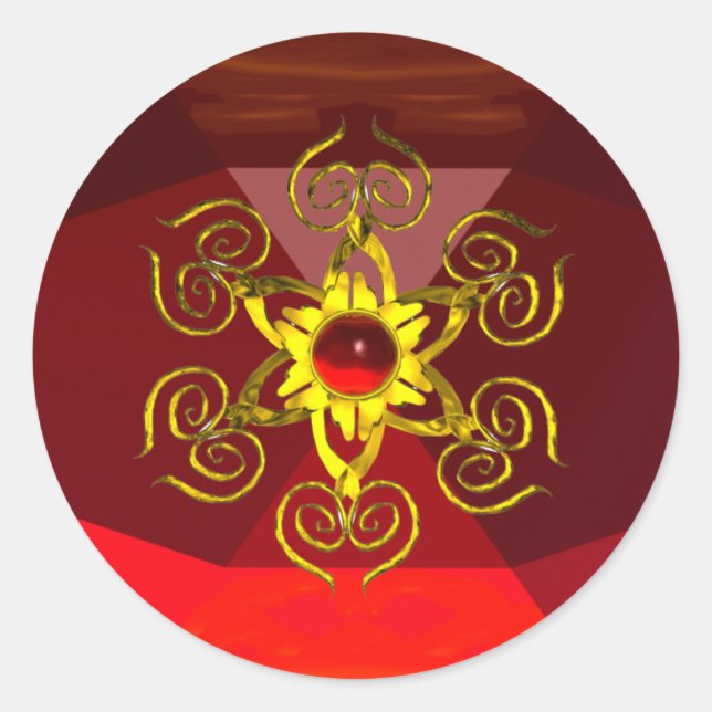 GOLDEN ROSE RUBY CLASSIC ROUND STICKER (Front)