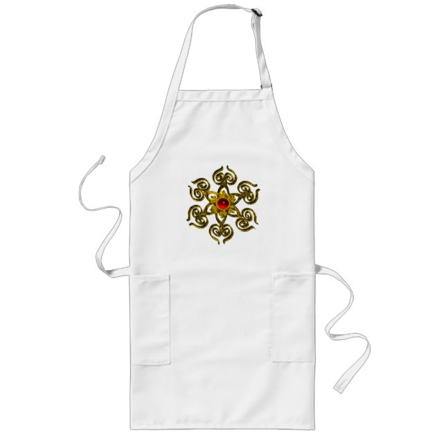 GOLDEN ROSE RUBY LONG APRON (Front)