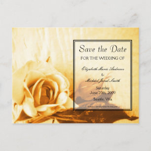 Golden Rose Save the Date Postcard