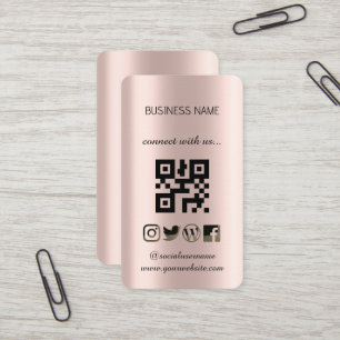 Golden rose -Social Media QR Code Business Card
