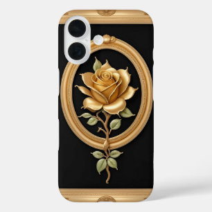 Golden Rose With Elegant Ornate Details iPhone 16 Case