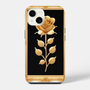 Golden Rose With Elegant Ornate Details iPhone 14 Case