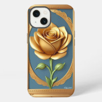Golden Rose With Elegant Ornate Details