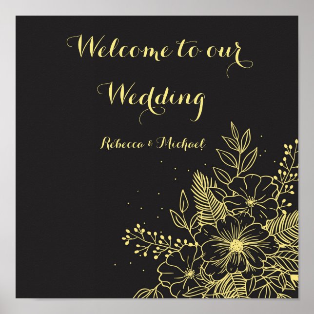 Golden Roses  Wedding Order of Events P Poster (Front)