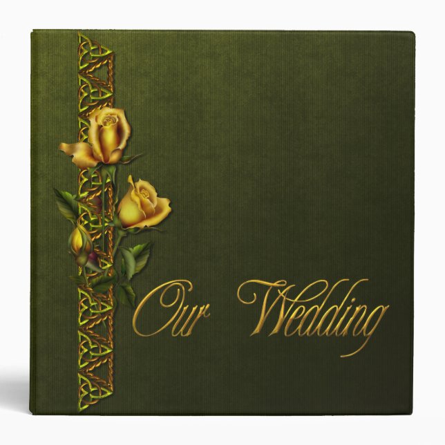 Golden Roses Wedding Suite Binder (Front)