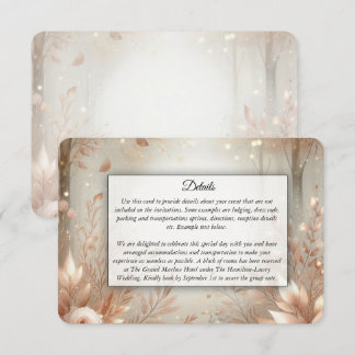 Golden Rosewood Enchanted Forest Wedding Enclosure Card