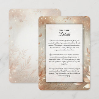 Golden Rosewood Enchanted Forest Wedding Enclosure Card